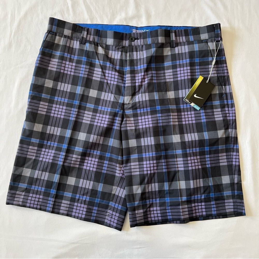 Nike NWT golf tour performance dri fit plaid shorts men size 40 standard fit